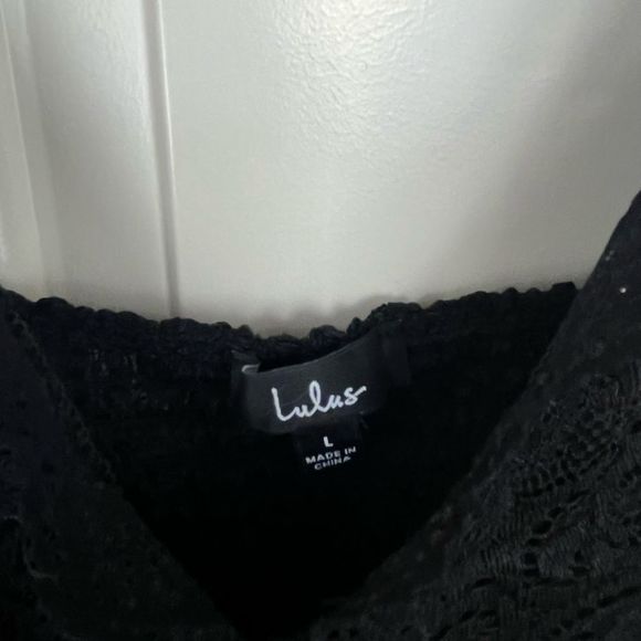 Lulus Black Lace Smoked Back Crop Top - Picture 3 of 7